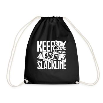 Slacklining Keep Calm And Do Slackline - Drawstring Bag - black - Front