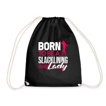 Slacklining Born To Be A Slacklining Lady - Drawstring Bag - black - Front