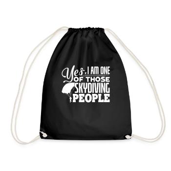 Skydiving I Am One Of Those Skydiving People - Drawstring Bag - black - Front