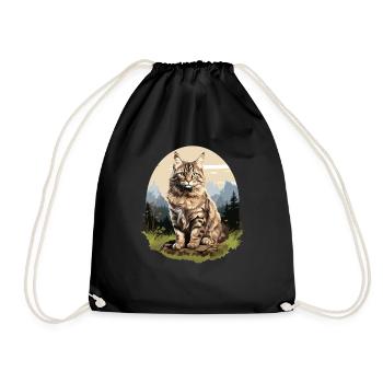 Cat Cats American Bobtail - Drawstring Bag - black - Front