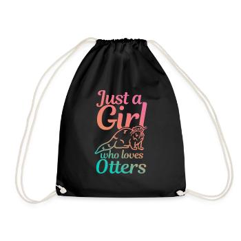 Otter - Drawstring Bag - black - Front