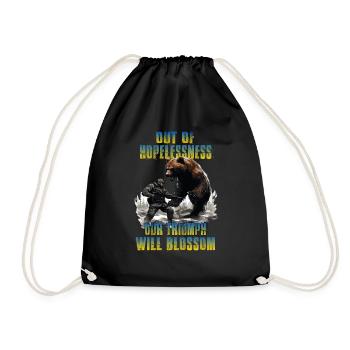 Slava Ukraini Soldiers T Support Ukraine - Drawstring Bag - black - Front