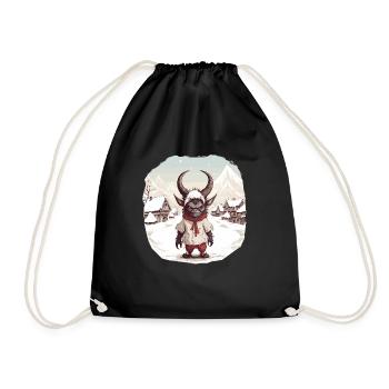 Krampus Maske | Krampus Kostüm Kramperl - Turnbeutel - Schwarz - Vorne
