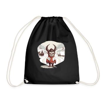 Krampus Böser Weihnachtsmann Kramperl Krampus - Turnbeutel - Schwarz - Vorne