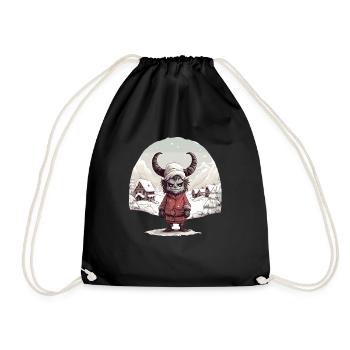 Krampus T | Krampus Kostüm | Dämonischer Krampus - Turnbeutel - Schwarz - Vorne