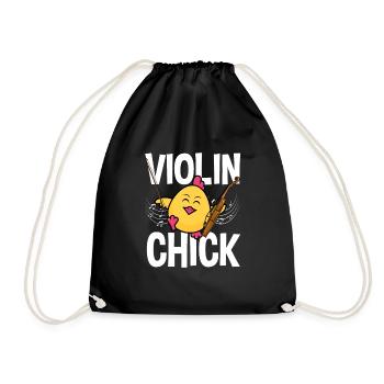 Geige Violine Geigenspieler Violinenspieler - Turnbeutel - Schwarz - Vorne