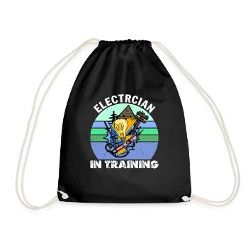 Electrician in training Lighting Technician Lamp Profession - Drawstring Bag - black - Front