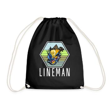 Monteur de lignes, électricien, technicien en éclairage, lampe Profession - Sac de sport léger - noir - Devant