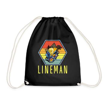 Monteur de lignes, électricien, technicien en éclairage, lampe Profession - Sac de sport léger - noir - Devant