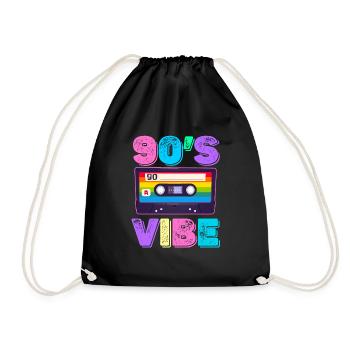 90s Vibe Music Lover Boomer Funny - Drawstring Bag - black - Front