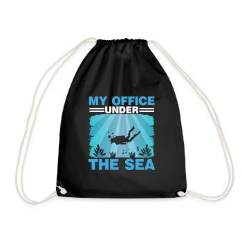 Diving Diver Ocean Lovers - Drawstring Bag - black - Front
