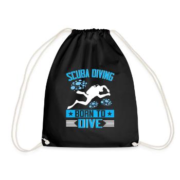Diving Diver Ocean Lovers - Drawstring Bag - black - Front