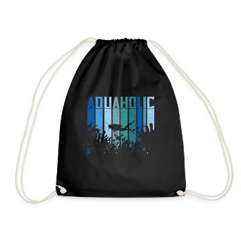 Diving Diver Ocean Lovers - Drawstring Bag - black - Front