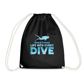 Diving Diver Ocean Lovers - Drawstring Bag - black - Front