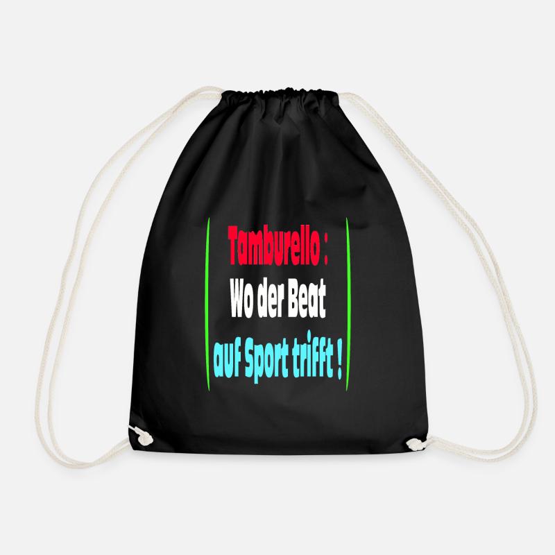 Tamburello Where the beat meets the sport - Drawstring Bag - black