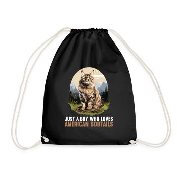 Cat Cats American Bobtail - Drawstring Bag - black - Front
