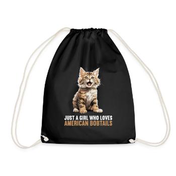 Cat Cats American Bobtail - Drawstring Bag - black - Front