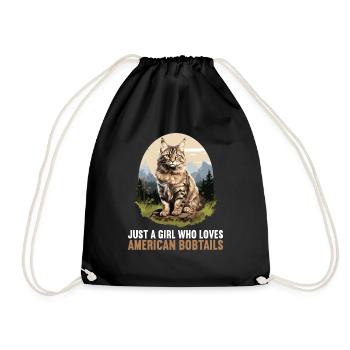 Cat Cats American Bobtail - Drawstring Bag - black - Front