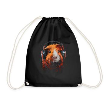 Guinea Pig Funny Gift - Drawstring Bag - black - Front