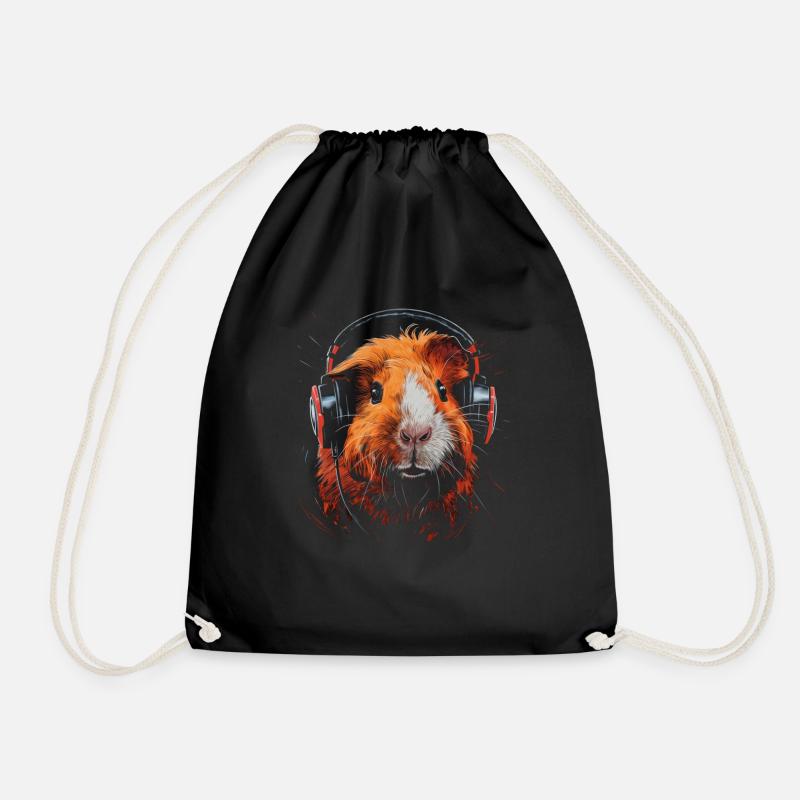 Meerschweinchen Lustig Geschenk - Turnbeutel - Schwarz