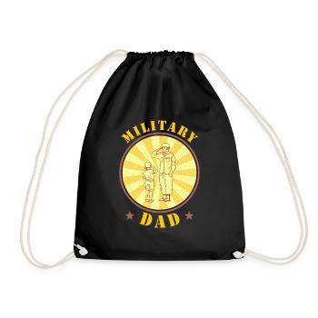 Papa Papa Fête des pères Soldat militaire - Sac de sport léger - noir - Devant