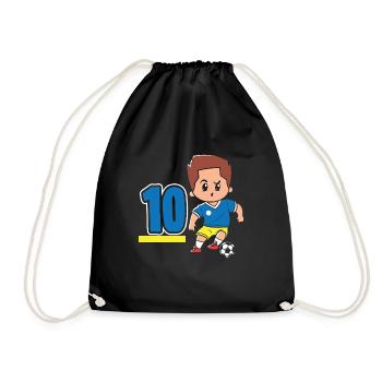 10e anniversaire 10 ans Football Joueur de football - Sac de sport léger - noir - Devant