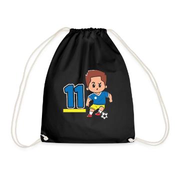 11. Geburtstag 11 Jahre Fußball Fußballspieler - Turnbeutel - Schwarz - Vorne