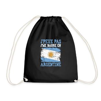 Je peux pas je me barre en Argentine - Sac de sport léger - noir - Devant