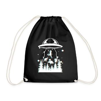 Enlèvement d’OVNI par un dinosaure extraterrestre - Sac de sport léger - noir - Devant