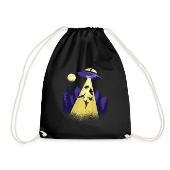 Enlèvement d’OVNI par un dinosaure extraterrestre - Sac de sport léger - noir - Devant