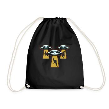Enlèvement d’OVNI par un dinosaure extraterrestre - Sac de sport léger - noir - Devant
