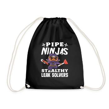 Flow Masters Plumbing Pride Professional Plumber - Drawstring Bag - black - Front