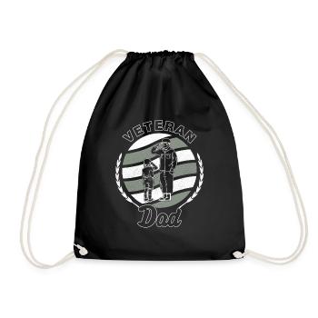 Vétéran Papa Papa Père Enfants Militaire Soldat - Sac de sport léger - noir - Devant