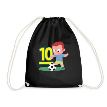 10e anniversaire 10 ans Football Joueur de football - Sac de sport léger - noir - Devant