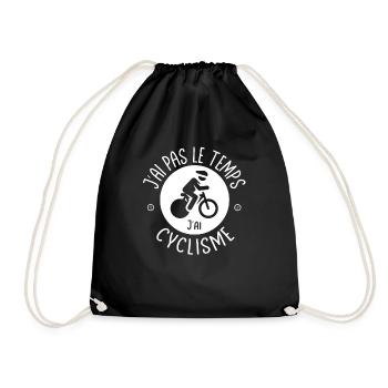 J'ai pas le temps j'ai Cyclisme, vélo - Sac de sport léger - noir - Devant