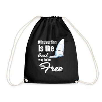 Windsurfen Ist Der Beste Weg, Um Frei Zu Sein. - Turnbeutel - Schwarz - Vorne