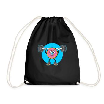 Donut PowerLifting Workout -Weightlifter - Drawstring Bag - black - Front