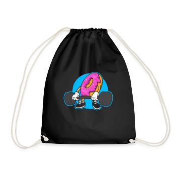 Donut PowerLifting Workout -Weightlifter - Drawstring Bag - black - Front