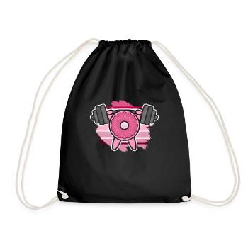 Donut PowerLifting Workout -Weightlifter - Drawstring Bag - black - Front
