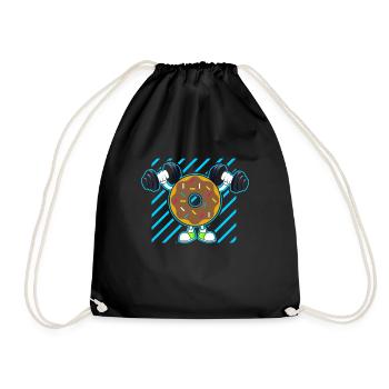 Donut PowerLifting Workout -Weightlifter - Drawstring Bag - black - Front