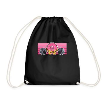 Donut PowerLifting Workout -Weightlifter - Drawstring Bag - black - Front