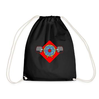 Donut PowerLifting Workout -Weightlifter - Drawstring Bag - black - Front