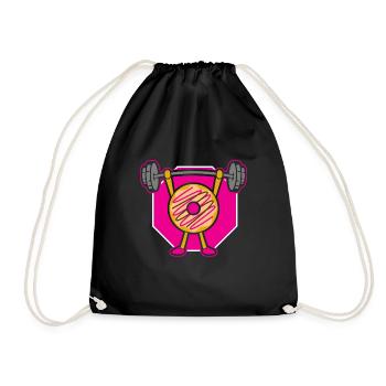 Donut PowerLifting Workout -Weightlifter - Drawstring Bag - black - Front