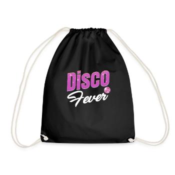 Disco Fever Lover Classic Groovy Vintage Jukebox - Drawstring Bag - black - Front
