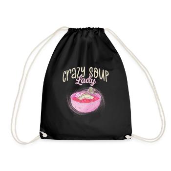 Crazy Soup Lady Meal Food Bowl - Turnbeutel - Schwarz - Vorne
