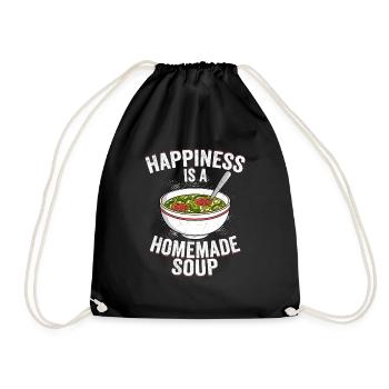 Le bonheur est un bol de soupe fait maison - Sac de sport léger - noir - Devant