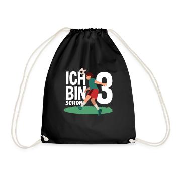 3rd Birthday 3 Years Soccer Soccer Player - Drawstring Bag - black - Front