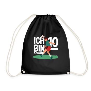10e anniversaire 10 ans Football Joueur de football - Sac de sport léger - noir - Devant