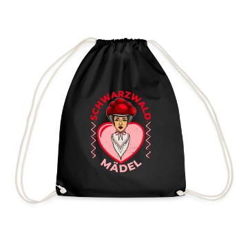 Fille de la Forêt-Noire Forêt Noire Coeur allemand - Sac de sport léger - noir - Devant