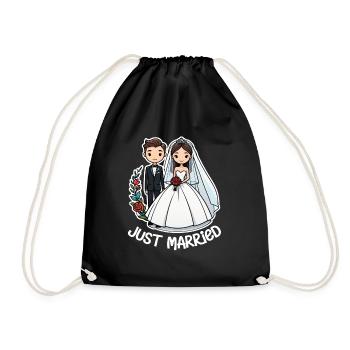 just married - pour mariage - Sac de sport léger - noir - Devant